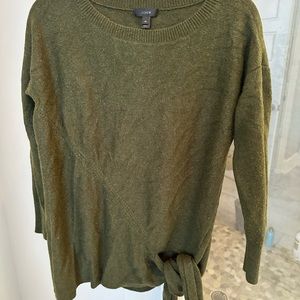 J. Crew side tie Green Sweater